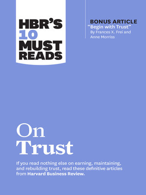cover image of HBR's 10 Must Reads on Trust